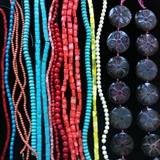 strands of colored beads and Agate