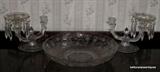 Fostoria Center bowl and Matching Candelabra