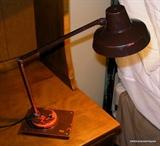 Old metal desk lamp