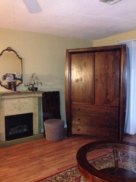 Wonderful designer fireplace -Large professionally  handcrafted TV Armoire - 