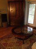 Lovely carpets - wood and glass designer table