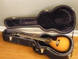 Epiphone Jumbo Acoustic and hard shell case - like new, hardly played, model AJ 220 VS - excellent condition