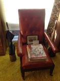 Moore Style Red Leather Chair