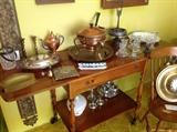 Wide Variety of Copper, Silverplate, Sterling, Ceramic, Porcelain, and Glass Serving / Dining Collectibles