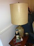 Metal Uncle Sam Coin Bank, Antique Jug Converted Lamp