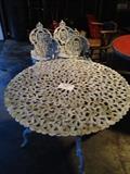 Beautiful, Ornate, Vintage Patio Table with Four Chairs