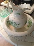 Vintage Water Pitcher with Bowl