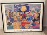 Lot #12 
Santa Fe Night Life Framed kris Hotvedt poster euro American gallery 1982
