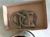 Lot #23 
4 solid metal real horse shoes