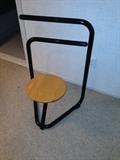 Lot #41 ~~High Bid None
Black tubular metal hanger /chair frame w wooden stool