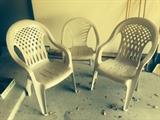 Lot #21 ~~High Bid None
3 plastic outdoor chairs