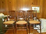 Set 6 Cane seat 1860  walnut Victorian Dining Chairs
