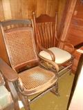 Cane seat Licnoln Rocker, Roll arm Barrister Chair