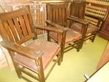 Mission Oak (Signed Limbert) Set 6 Massive Armchairs.