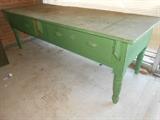 Large 6 Foot Paited Store Table with Drawers