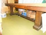 Massive Mission Oak 3/4 sawn Conference Table.((Likely Stickley or Limbert)