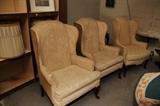 UPHOLSTERED WING BACK CHAIRS