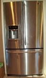 French style stainless steel refrigerator.