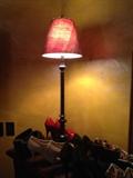 Red Shaded Lamp Set/2