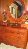 Davis cabinet cherry Lillian Russell suite has twin beds night stand & dresser