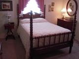 DAVIS CABINET  LILLIAN RUSSELL CHERRY BED LIKE NEW