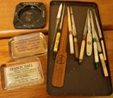 Vintage advertising paperweights and letter openers