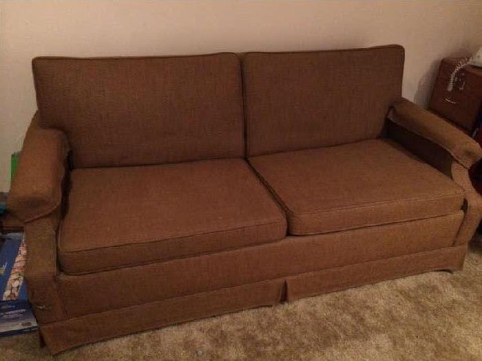 Couch, pull out bed. Mid-century
