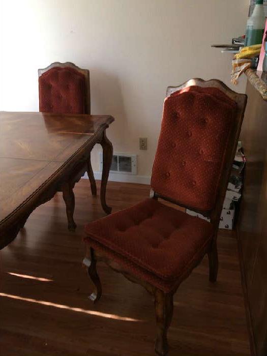 Mid-century dining set. 6 chairs, 2 extentions