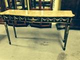BUFFET TABLE WITH GOLD BRAID TRIM
