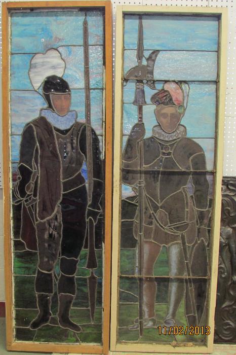 VICTORIAN STAIN GLASS WINDOWS (KNIGHTS)