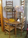 Maple dinette with 4 ladder ck chairs