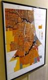 Vintage 1985 Framed Map of Leavenworth Kansas
