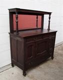 Victorian Mahogany Sideboard w/mirrored back and carved column supports 