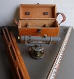 C/1950's David White transit w/case, tripod and measuring stick 
