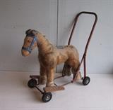 30s Mohair Push Pony for Toddlers