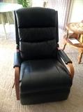 Black leather recliner