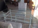 glass top dinette set and 4 chairs