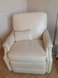 White leather recliner