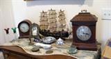 1180 mantle clock, Seth Thomas clock, ship model, vintage delft