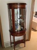 Sweet in scale this is a pristine curio or display cabinet - 13"d x 24"w x 60"h