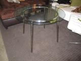 36" Round glass table $50   1 of 2