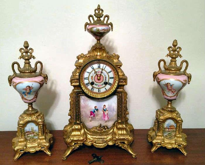 French 3 piece clock set