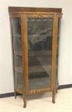 antique curved glass china cabinet