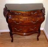 bombe chest, glass top