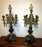 pair of bronze candleabras