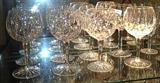 large collection of Waterford crystal Lismore pattern stemware, decanters, etc. Purchased in Ireland many years ago