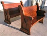 matching pair of 4 foot church pews from Buffalo New York