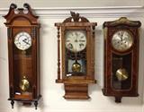 nice collection of antique wall clocks