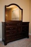 Thomasville Mahogany Double Dresser with Mirror
