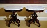 Pair Vintage Mahogany Victorian Style End Tables
